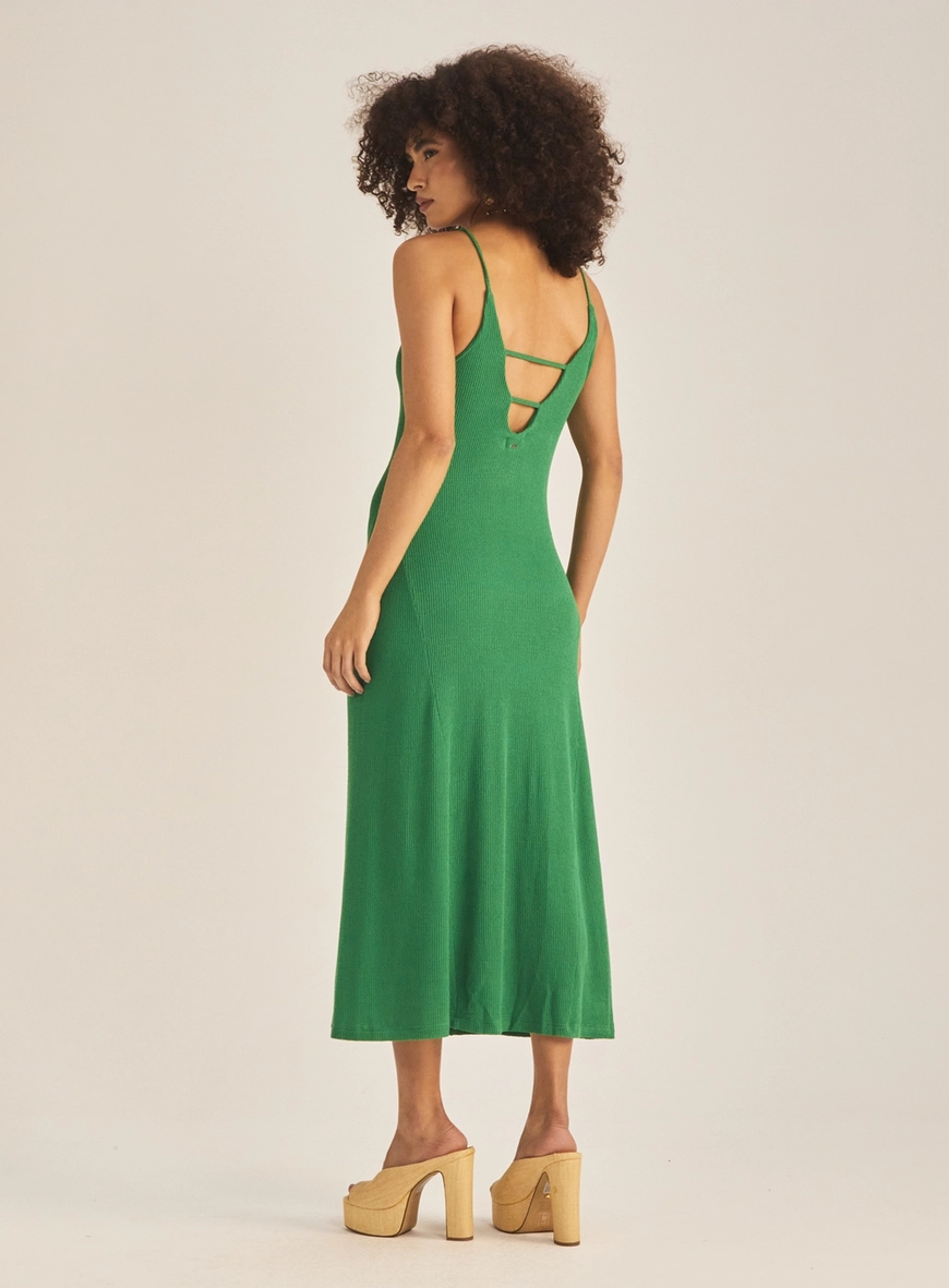 Vestido Slim Recorte Nas Costas Verde 4
