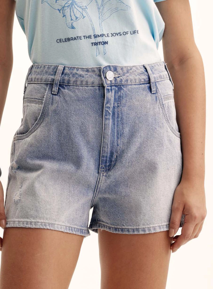 Short Jeans Feminino Curto - Anne Índigo 1