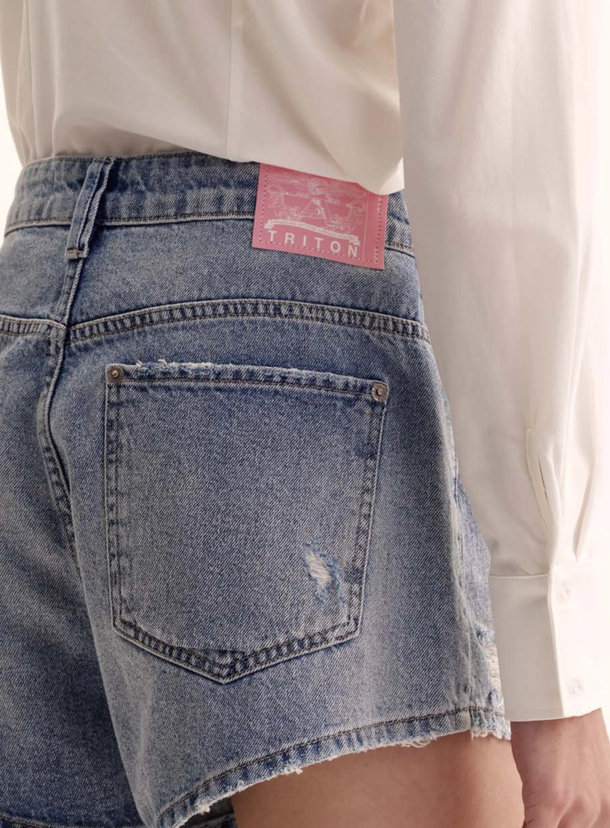 Short Jeans Feminino Lavagem Clara Bella Índigo 2