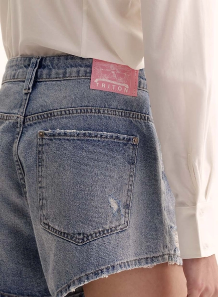 Short Jeans Feminino Lavagem Clara Bella