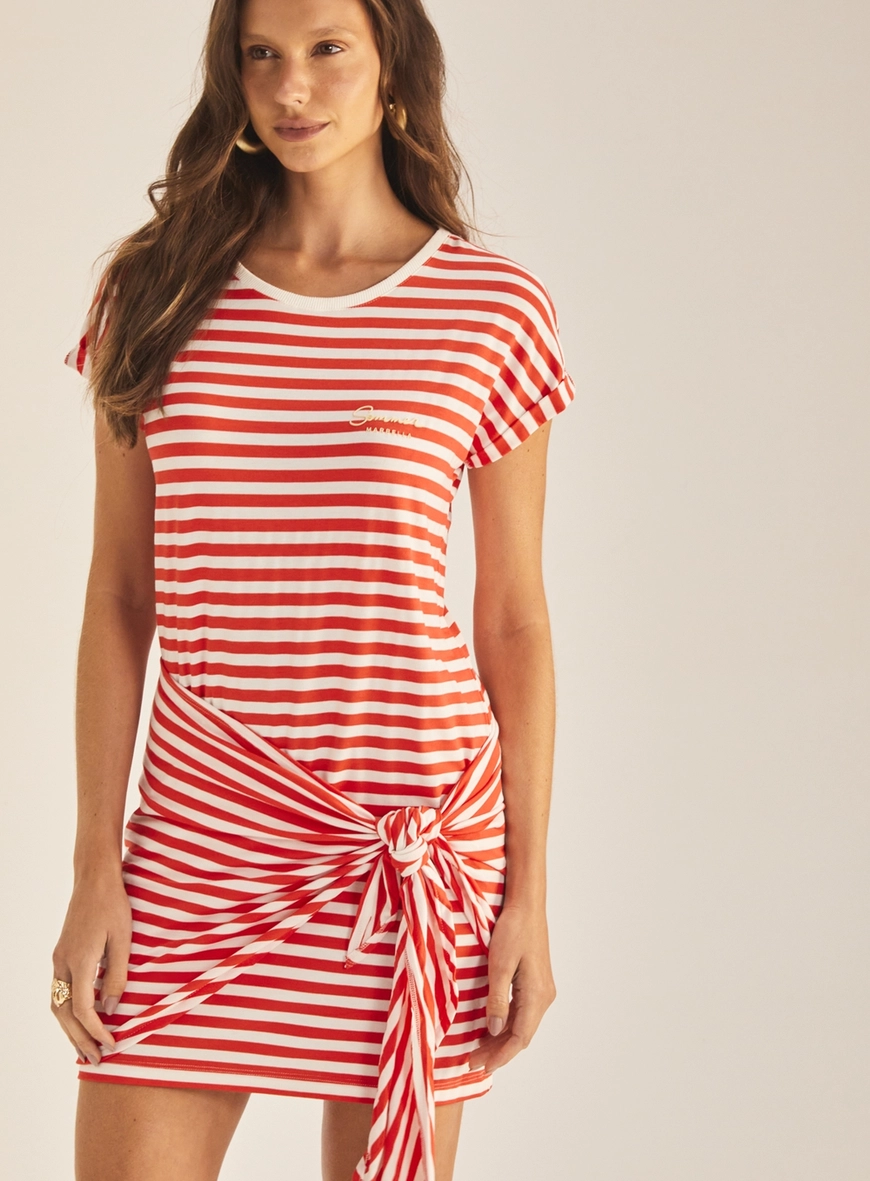 Vestido Boyfriend Com Sobreposição Listrado Estampados 3