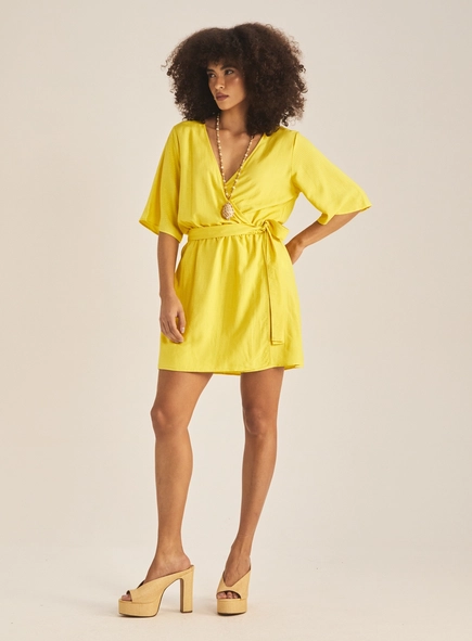 Vestido Comfort Com Transpasse E Amarração