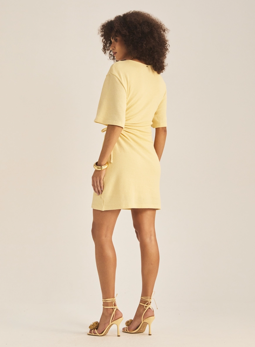 Vestido Comfort Over Com Recorte Bege 3
