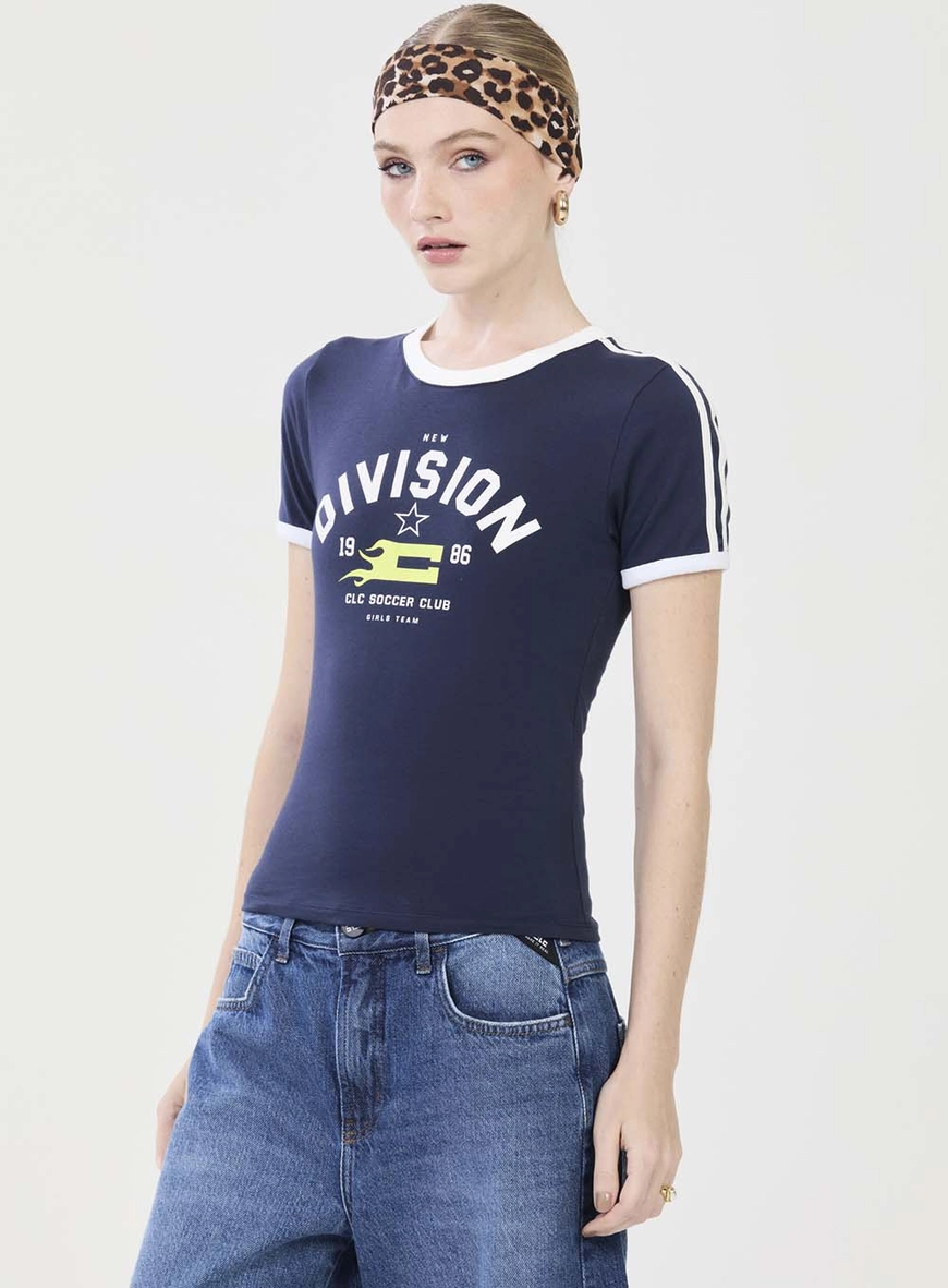 Camiseta Baby Look Clc Division Azul 2