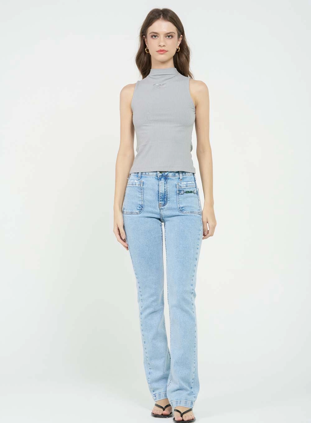 Blusa Small Canelada Com Gola Cinza 1