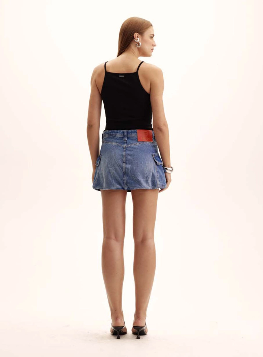 Saia Jeans Curta Balonê Índigo 5