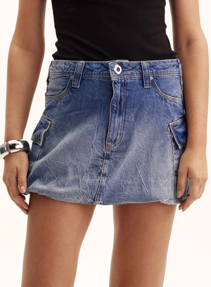 Saia Jeans Curta Balonê