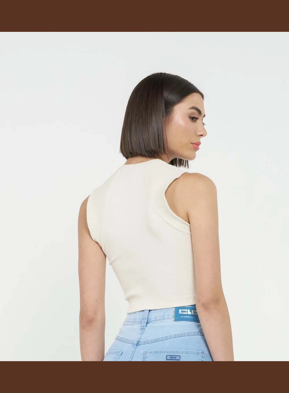 Blusa Cropped Small Canelada Bege 3