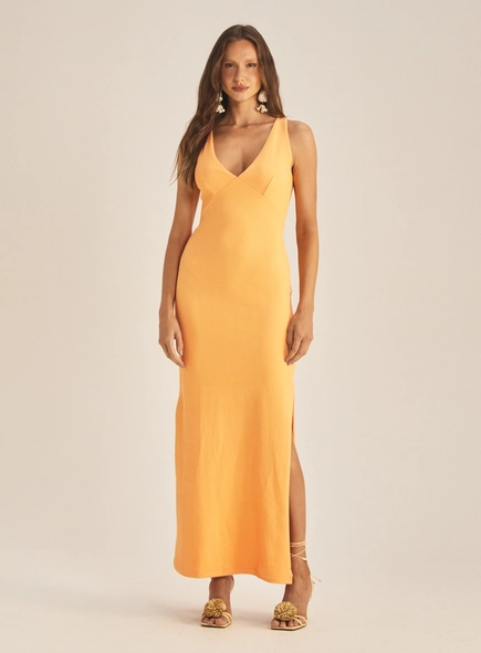 Vestido Comfort Longo Com Busto Marcado
