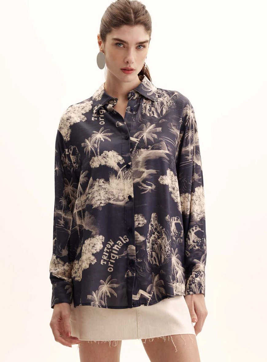 Camisa Feminina Over Seaside Print Estampados 2