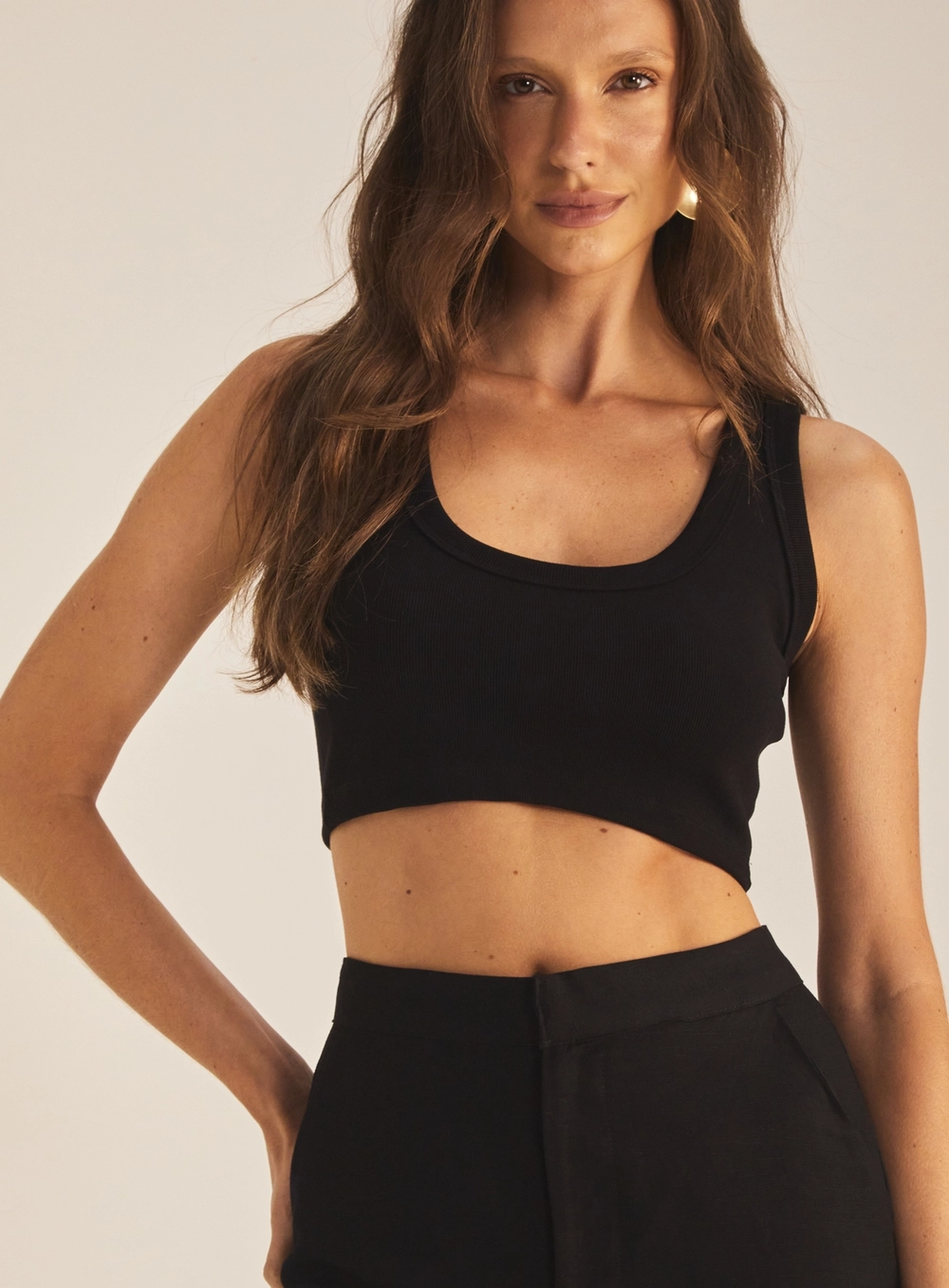 Top Slim Canelado Preto 3