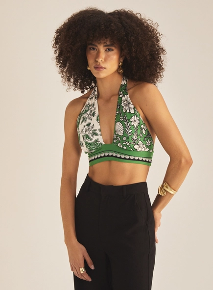 Top Petit Com Amarração Estampado