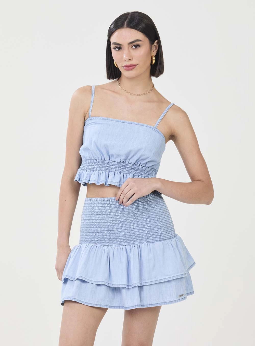Blusa Jeans Slim Com Lastex Índigo 2