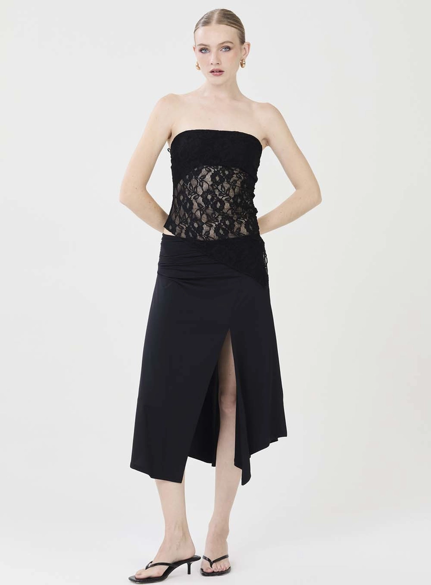 Blusa Slim De Renda Preto 1