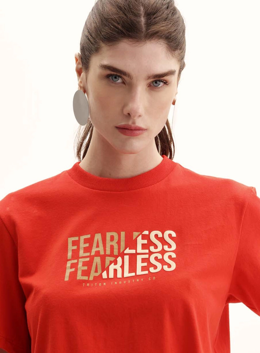Camiseta Feminina Boy Assimétrica Vermelho 3