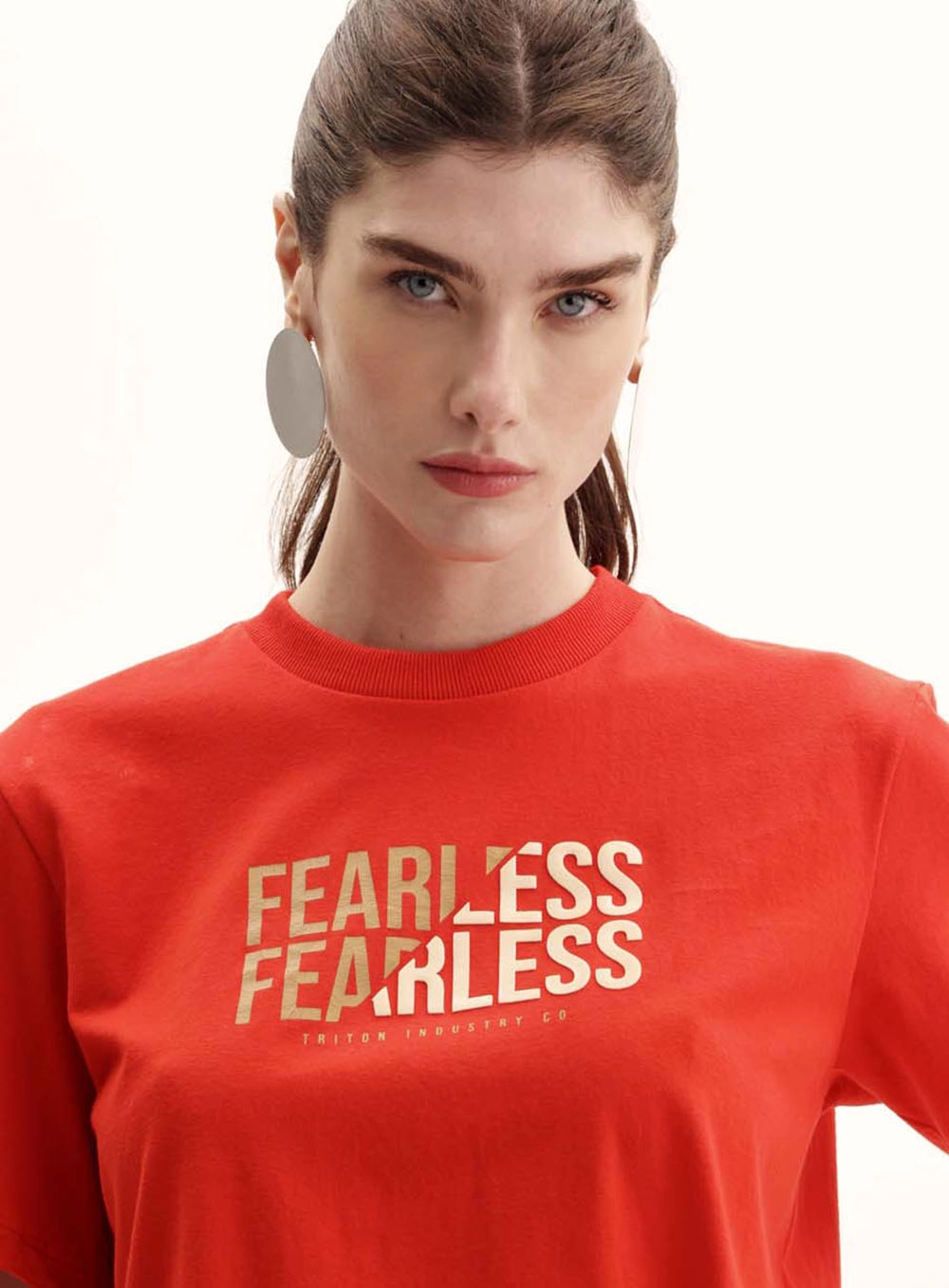 Camiseta Feminina Boy Assimétrica Vermelho 3