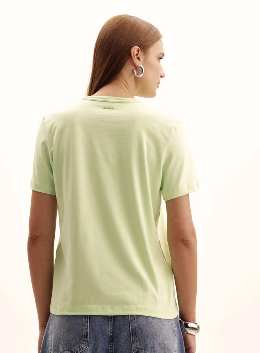 Camiseta Feminina Comfort Decote Redondo Verde 4