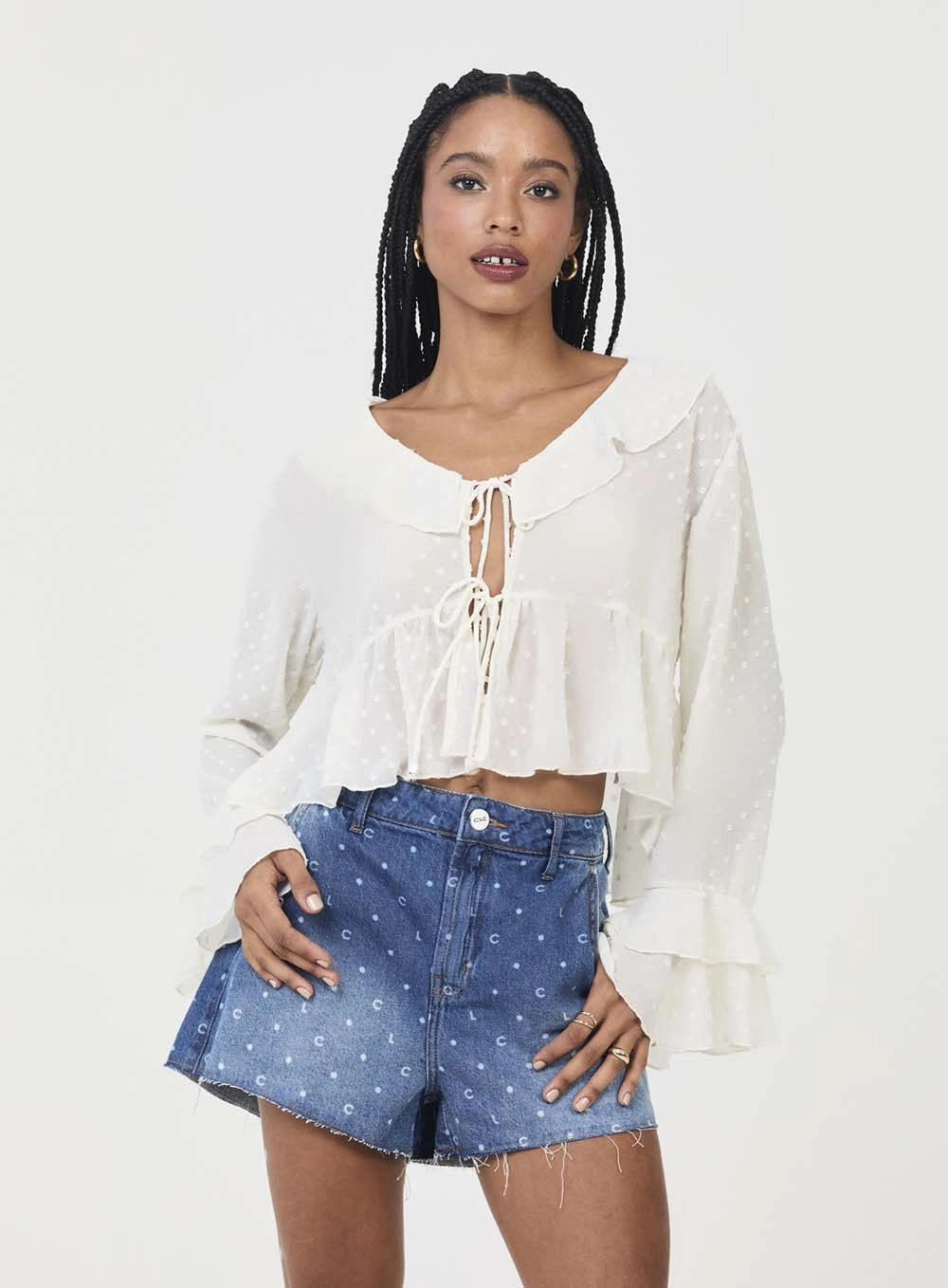 Blusa Comfort Com Detalhe De Amarração Frontal Off Shell 2