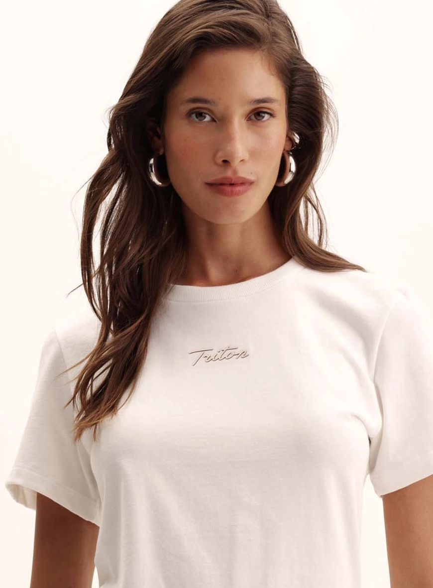 Camiseta Feminina Slim Com Logo Off Shell 3