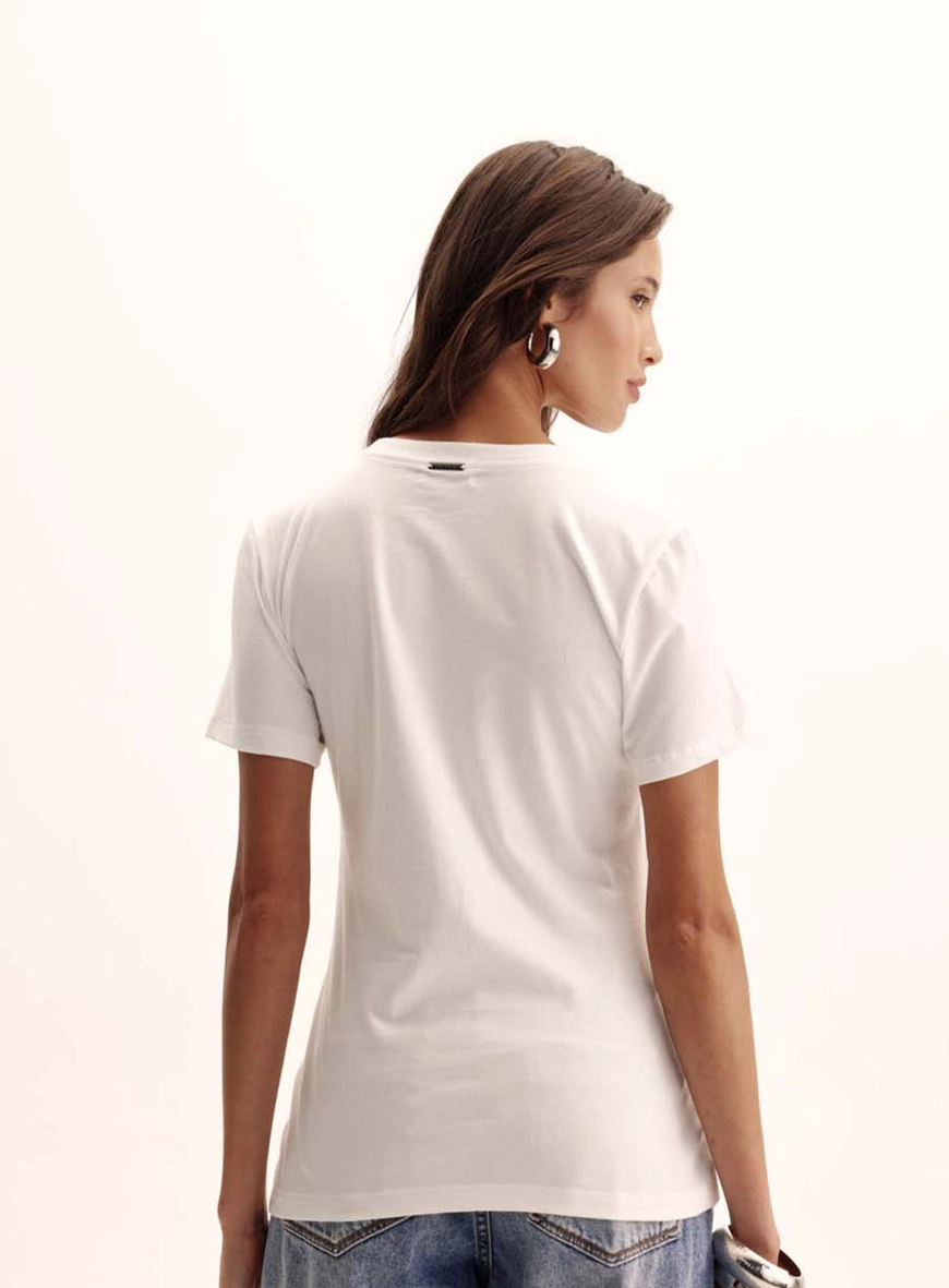 Camiseta Feminina Slim Com Logo Off Shell 4