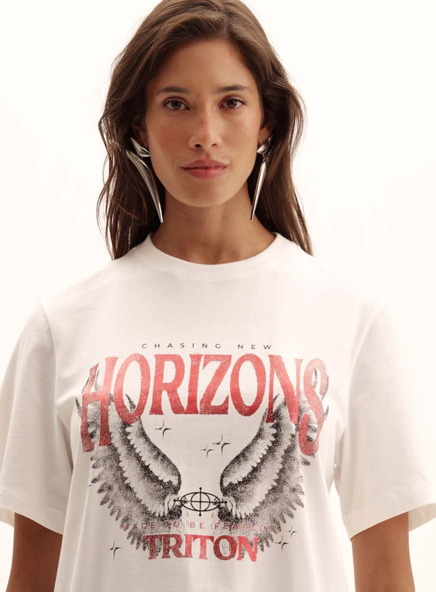 Camiseta Feminina Comfort Com Sobreposição Off Shell 3