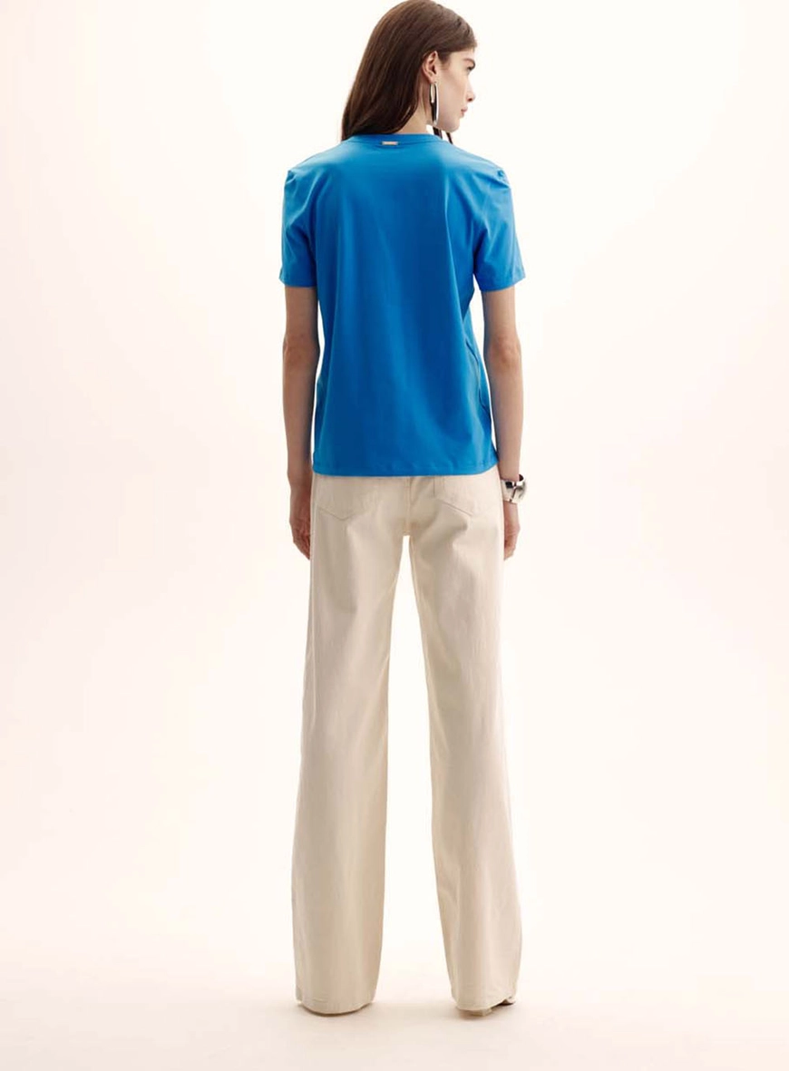 Camiseta Feminina Comfort Manga Curta Azul 5