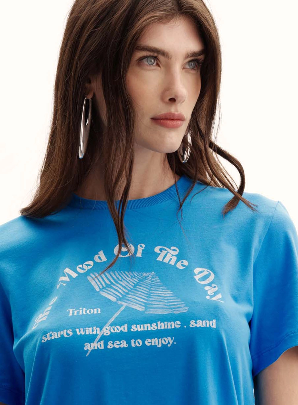 Camiseta Feminina Comfort Manga Curta Azul 3
