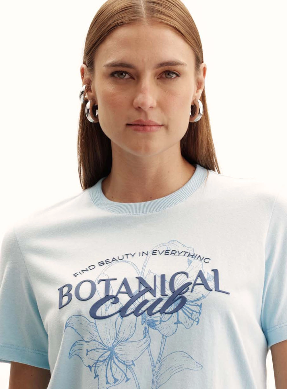 Camiseta Feminina Comfort Gola Redonda Azul 3