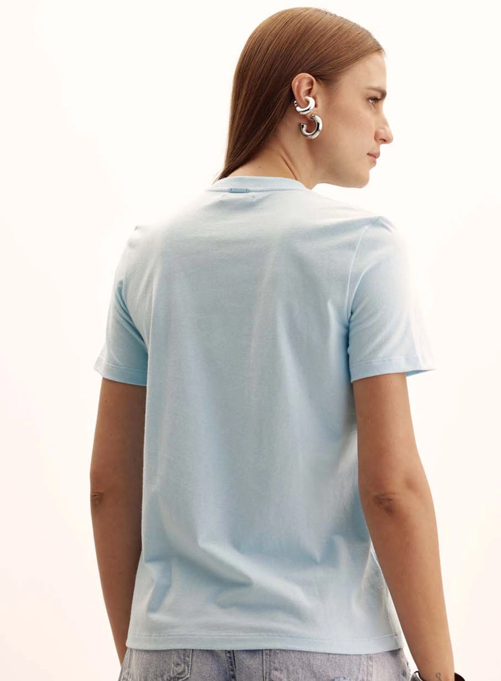 Camiseta Feminina Comfort Gola Redonda Azul 4