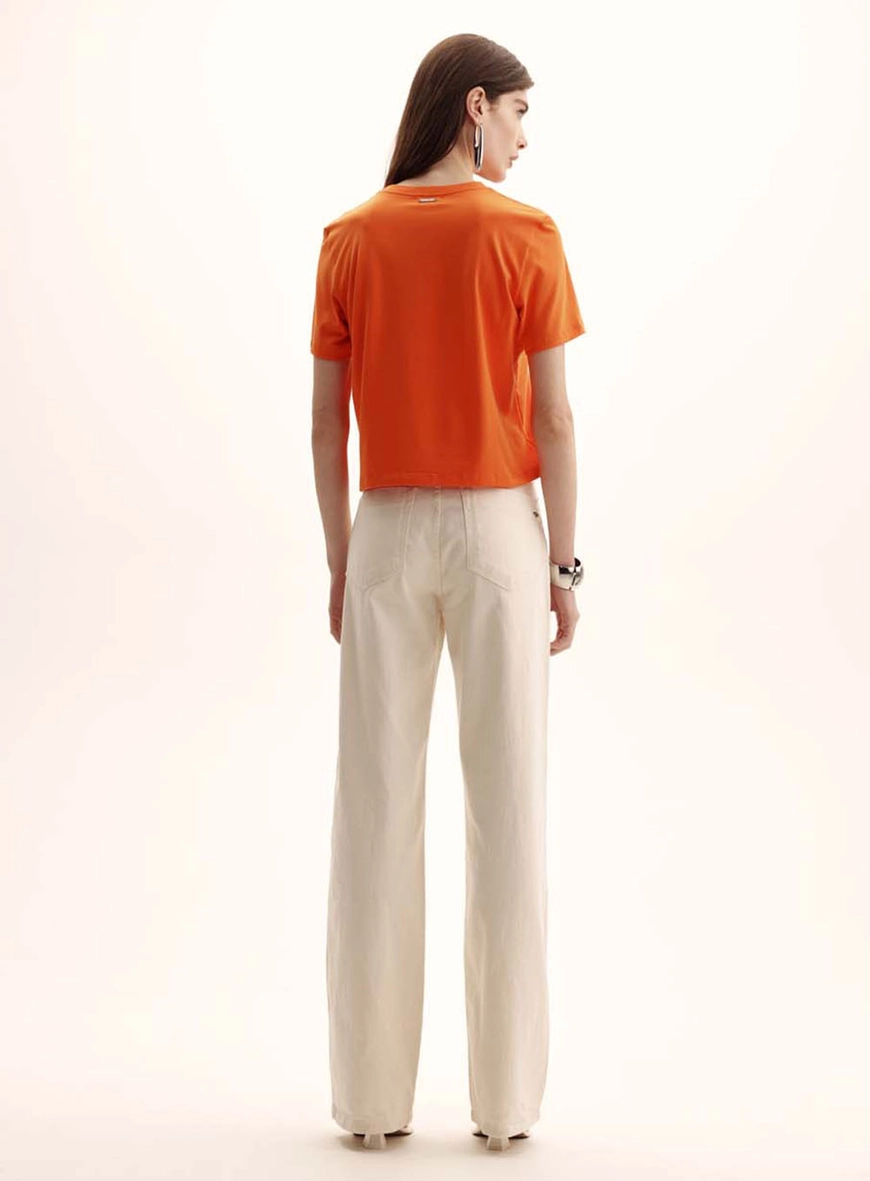 Camiseta Feminina Comfort Encurtada Laranja 5