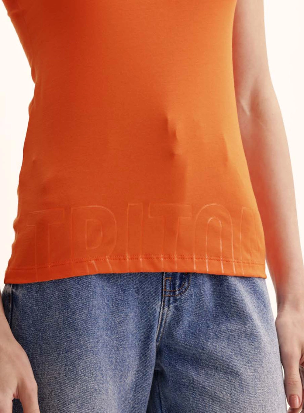 Camiseta Feminina Small Justa Ao Corpo Laranja 3