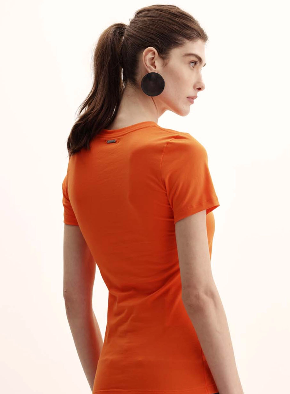 Camiseta Feminina Small Justa Ao Corpo Laranja 4