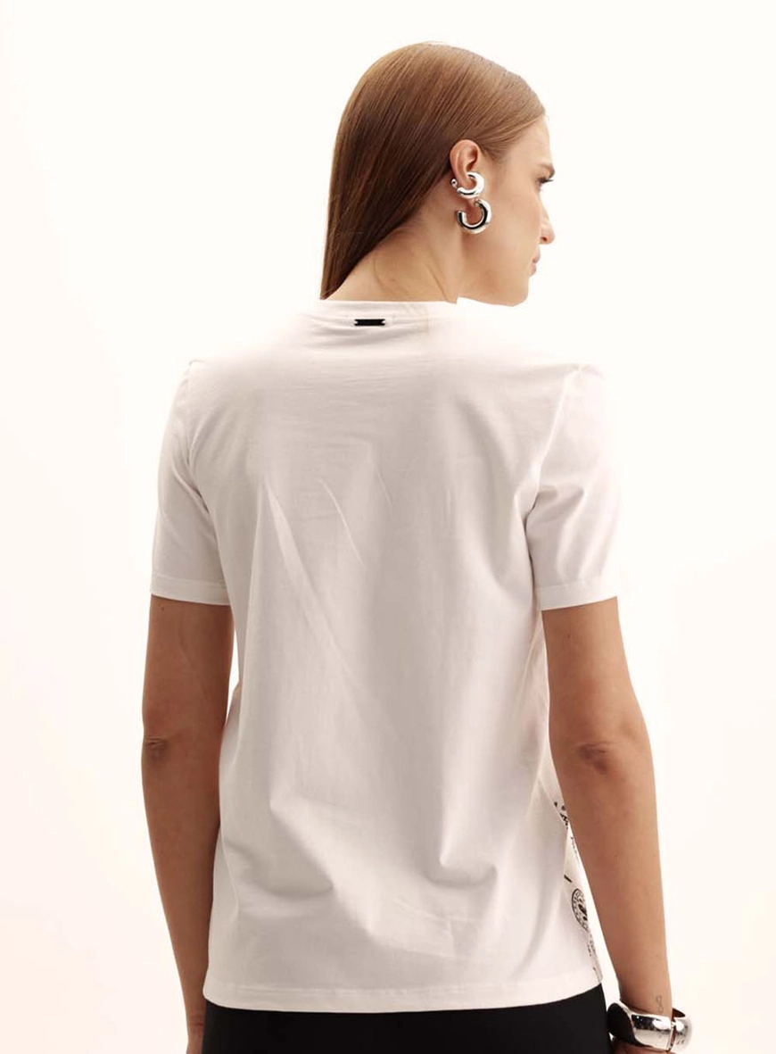Camiseta Feminina Boy Meia Malha Estampada Off Shell 3