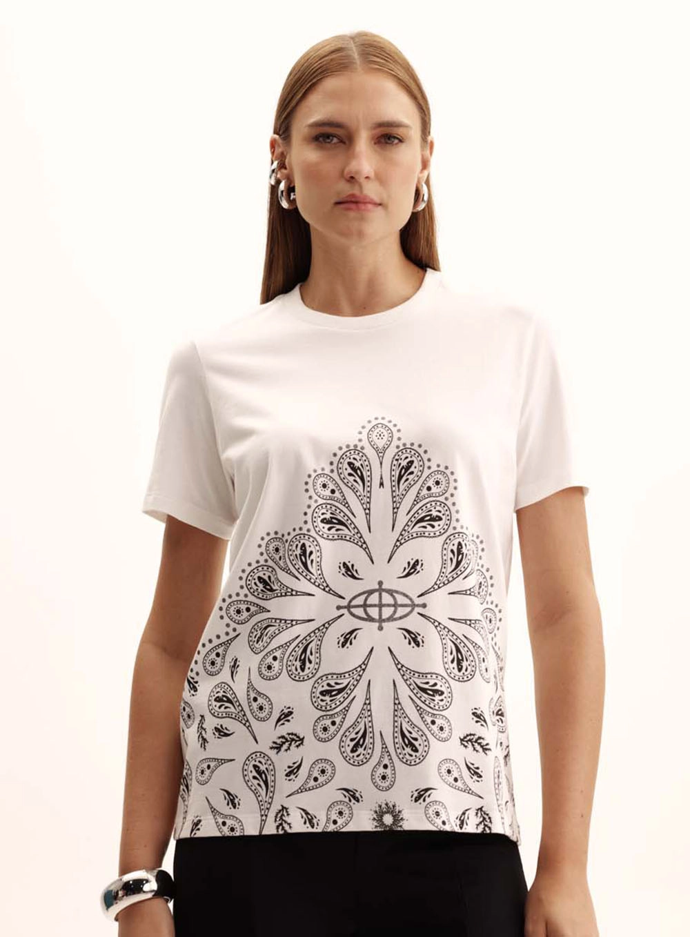 Camiseta Feminina Boy Meia Malha Estampada Off Shell 2