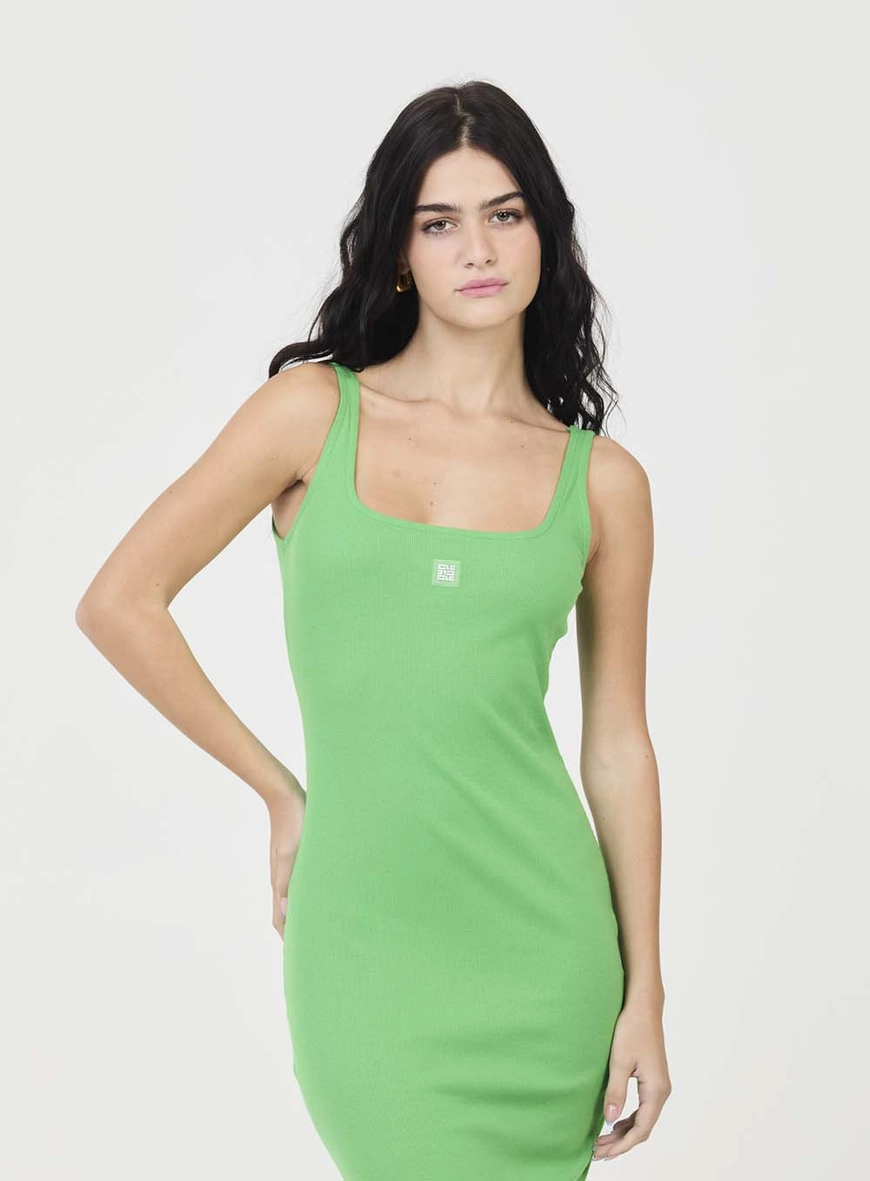 Vestido Midi Small Canelado Com Etiqueta Verde 2