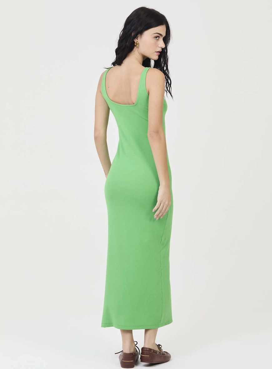 Vestido Midi Small Canelado Com Etiqueta Verde 4