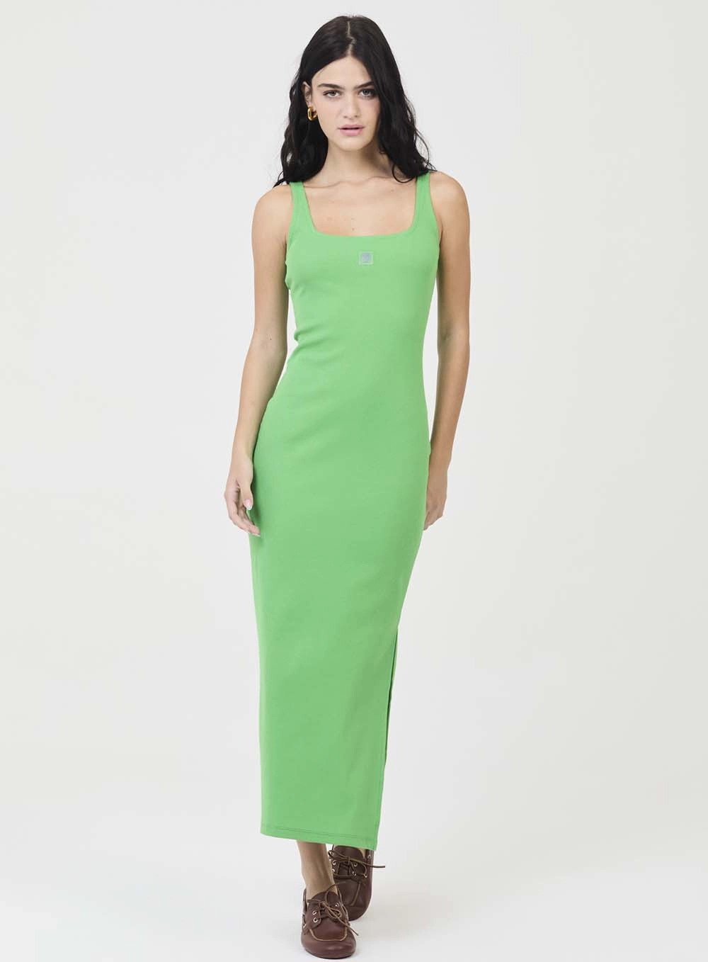 Vestido Midi Small Canelado Com Etiqueta Verde 1
