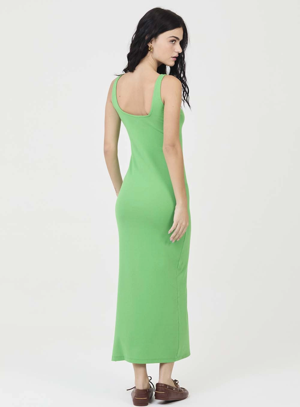 Vestido Midi Small Canelado Com Etiqueta Verde 4