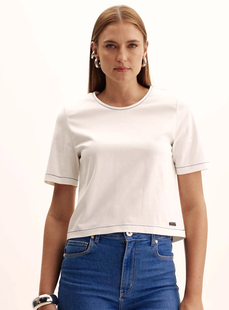 Camiseta Feminina Comfort Abertura Gota Nas Costas Off Shell 2