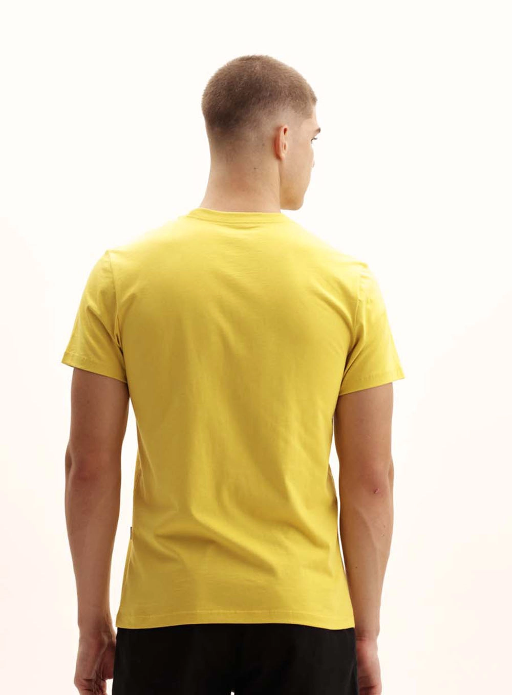 Camiseta Masculina Fit Gola Redonda Amarelo 4