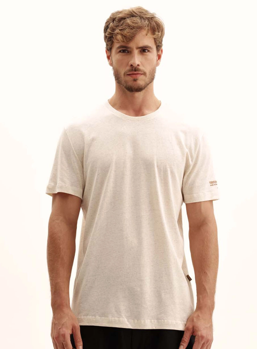 Camiseta Masculina New Linho Bege 2