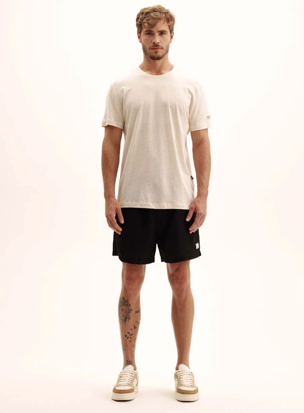 Camiseta Masculina New Linho Bege 1