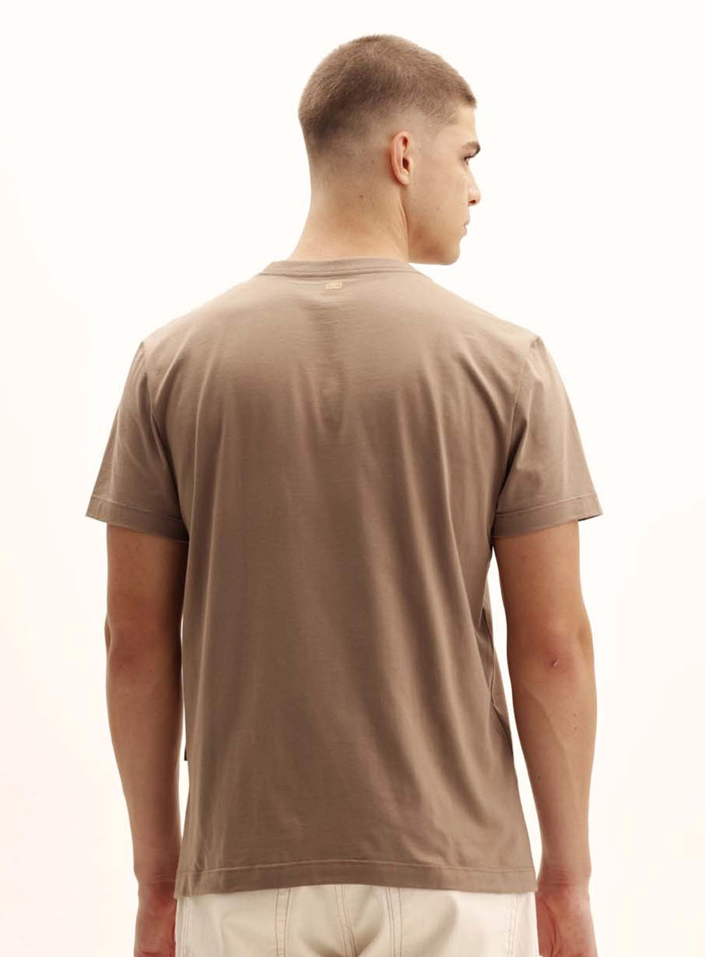 Camiseta Masculina New Com Logo Bege Cinzas 4