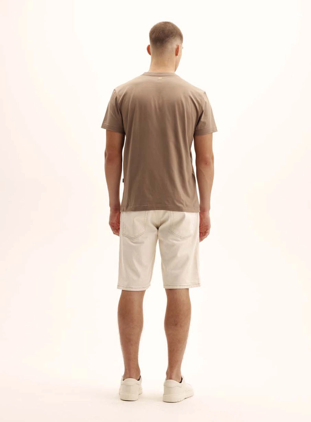 Camiseta Masculina New Com Logo Bege Cinzas 5