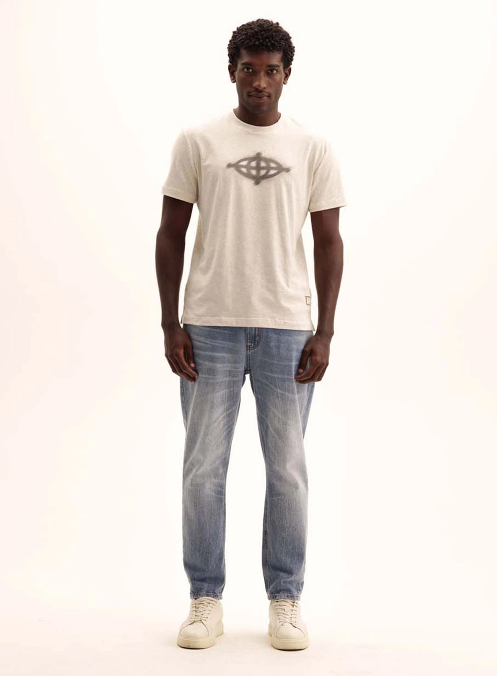 Camiseta Masculina New Linho Manga Curta Bege 1