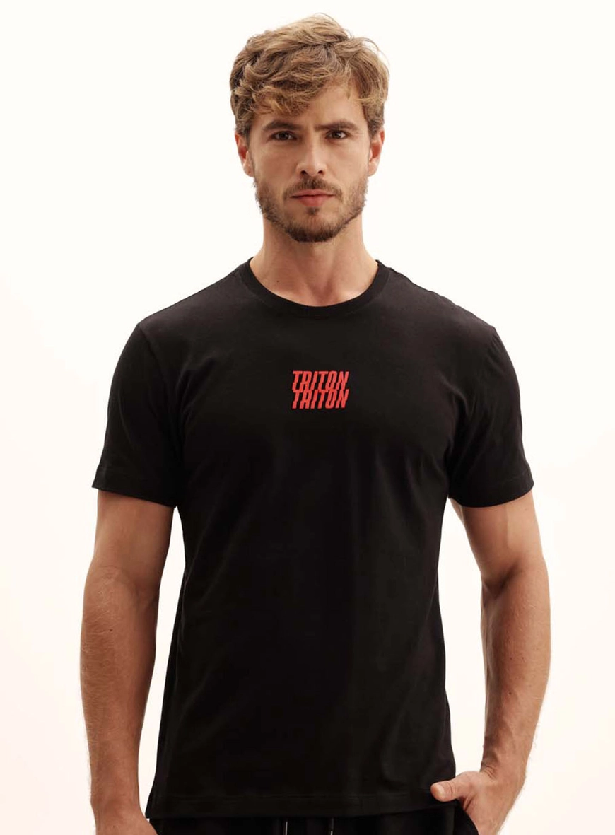 Camiseta Masculina Fit Com Logo Preto 2