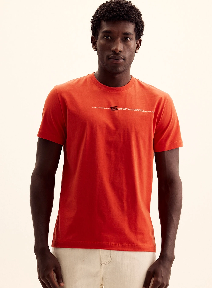 Camiseta Masculina New Gola Redonda Lisa Vermelho 2