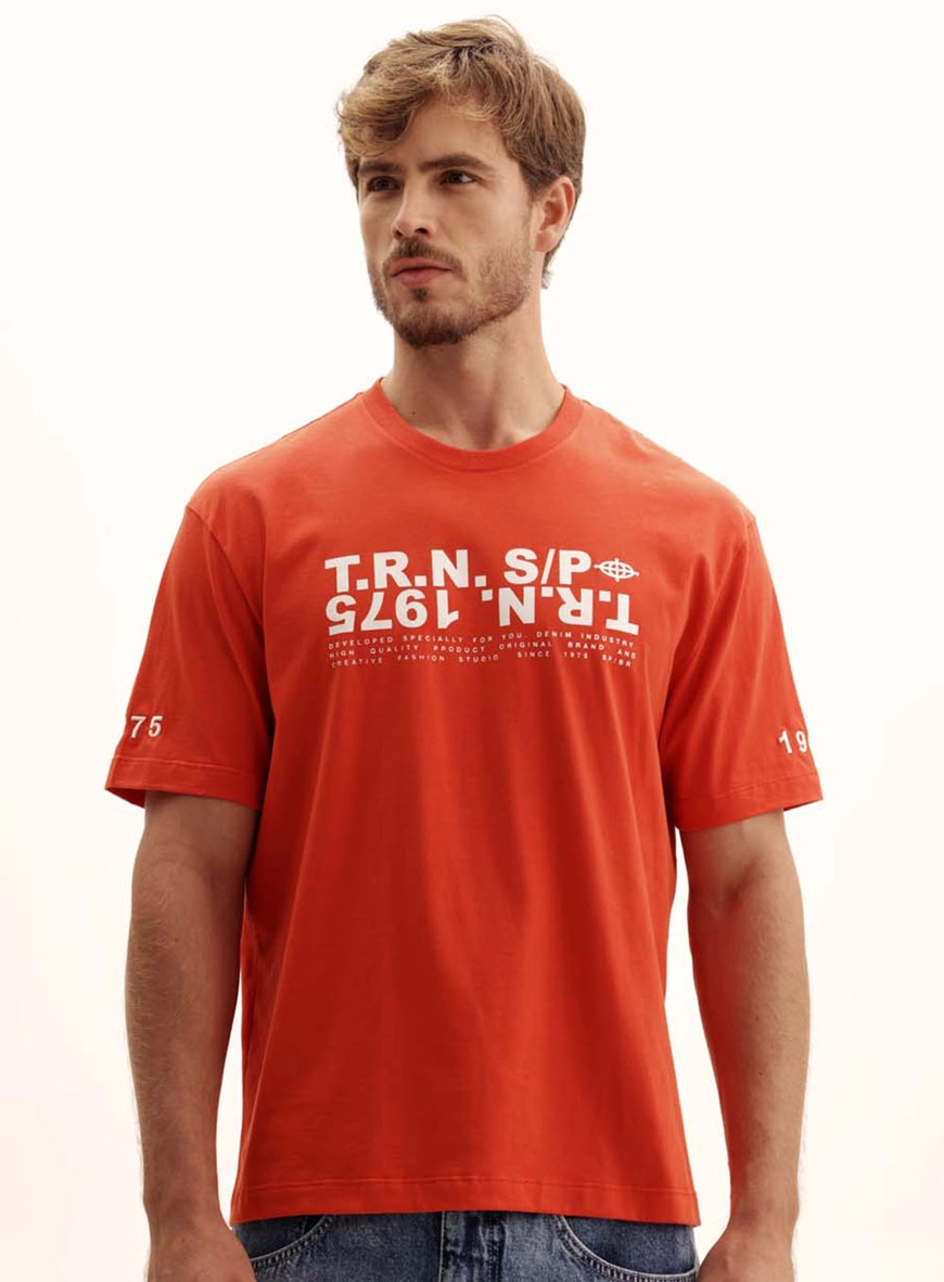 Camiseta Masculina New Decote Redondo Vermelho 2