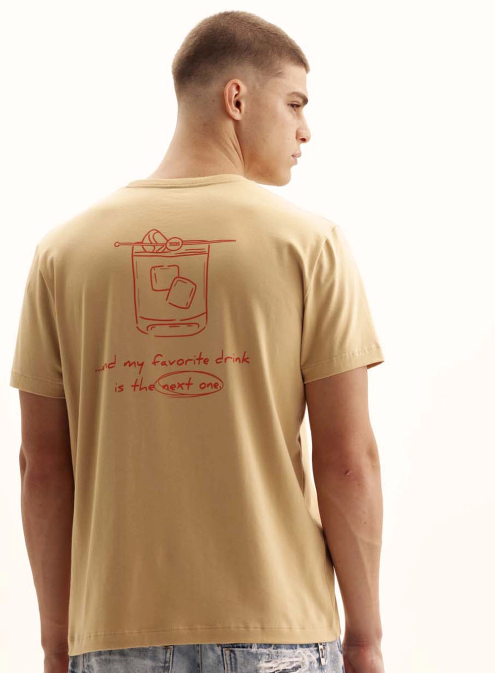 Camiseta Masculina New Malha Conforto Bege 4