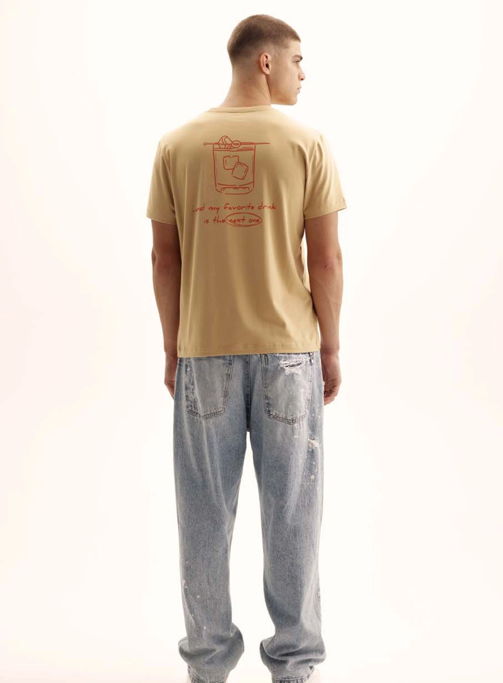 Camiseta Masculina New Malha Conforto Bege 5